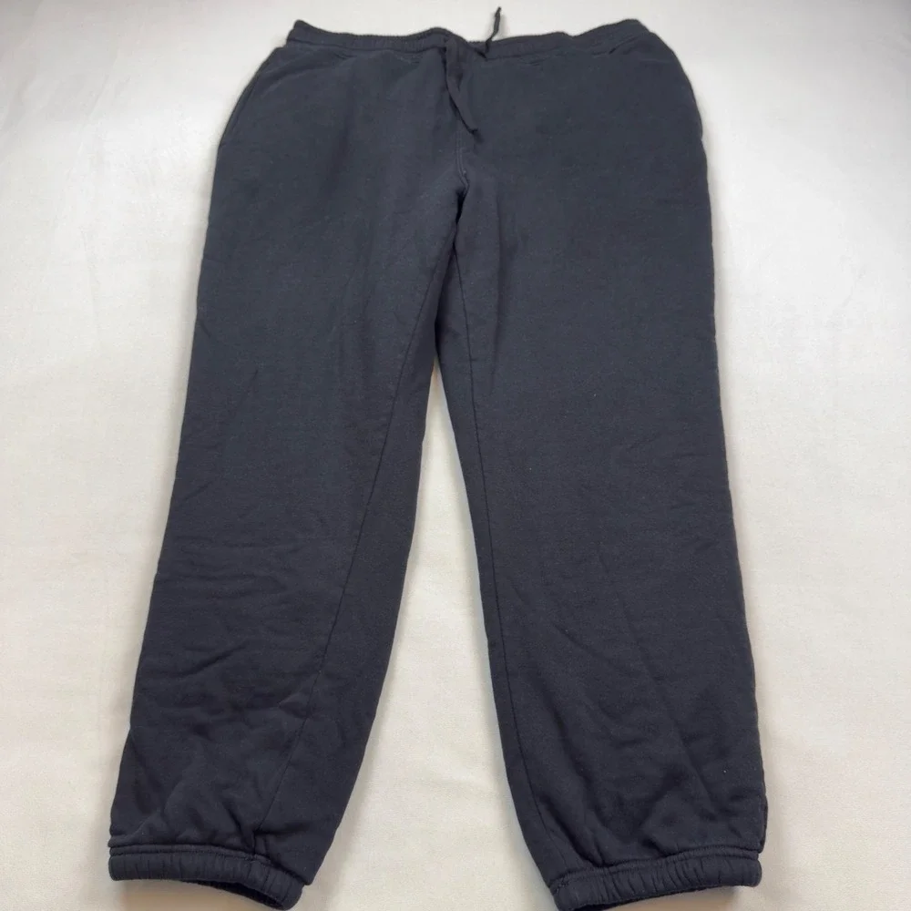 Eddie Bauer Mens XL Black Sherpa Fleece Lined Sweatpants Joggers Warm Winter